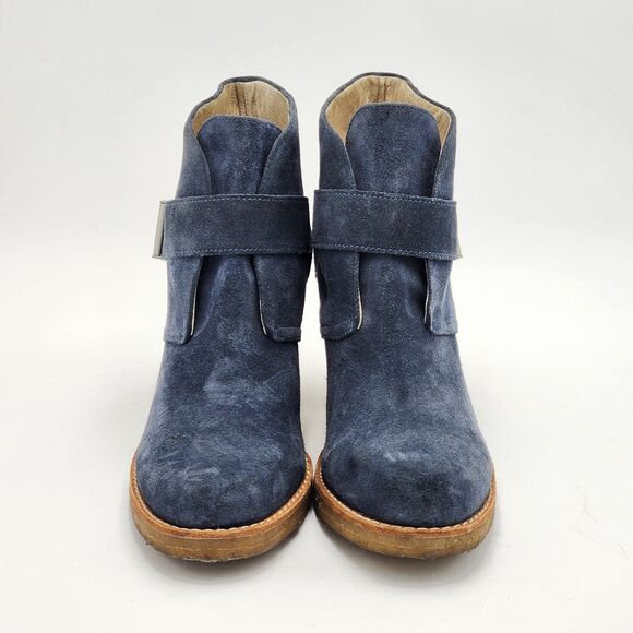 UGG Australia Brienne Suede Indigo Buckle Ankle Booties Size 9.5 - Picture 2 of 12